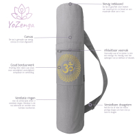 Yogatas Ohm Sandy Grey, praktische yoga tas met trekkoord voor yogamatten